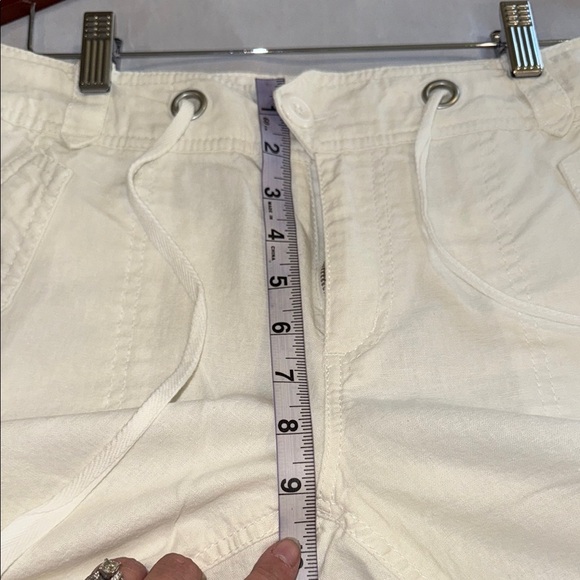 Lady Hathaway Pants Women's Wide Leg Cream Draw String Rolled Up Capris Sz 8x30 - Picture 8 of 12